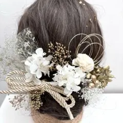 再販☆髪飾り振袖袴卒業式成人式前撮り結婚式七五三水引金箔紐リボン付