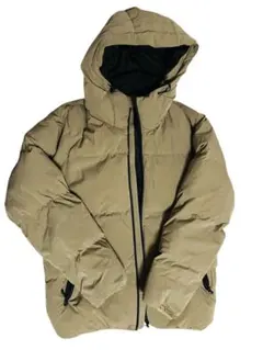 GU ブルゾンダウンジャケット カーキ M フード付き