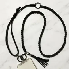 【オールブラック】スマホショルダー スマホストラップ パラコード ss03