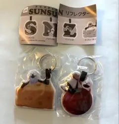 ガチャ⭐︎パペットスンスンリフレクターキーリング⭐︎チーズ⭐︎ノンノントマト2個セット