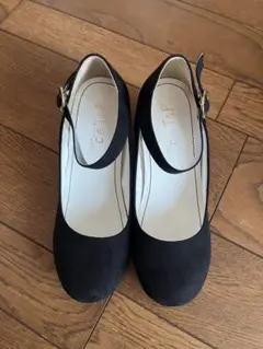 アンクルストラップ パンプス 黒 ブラック S