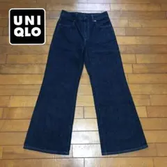 UNIQLO★レディースデニムバギーダーフレアージーンズ★W26