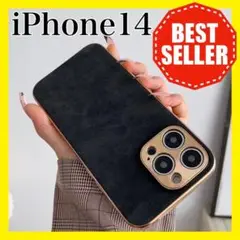 80K iPhone14 ケースブラックゴールドスマホケース黒金ヴィンテージ新品