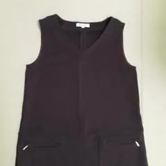 Bateau Mouche 濃紫 ノースリーブ チュニック ワンピース　L