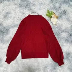 INGNI イング (M) ボトルネックリブニット 赤 無地 シンプル 長袖