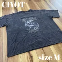 CIYOT メンズ グラフィックプリント ピグメント半袖Tシャツ