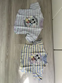 futafuta ミッキーストライプTシャツ 2枚セット 80 100