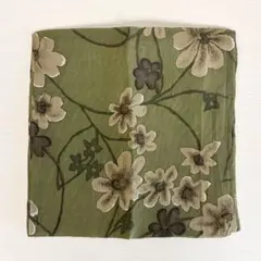 JIM THOMPSON 花柄スカーフ オリーブグリーン シルク100％