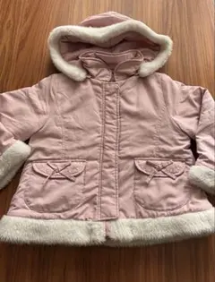 ピンク フード付き 中綿コート