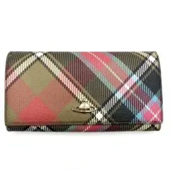 ヴィヴィアンウエストウッド　オーブ　チェック柄　マルチカラー　長財布　PVC