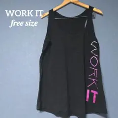 WORK IT タンクトップ 黒 スポーツ 動きやすい ヨガ ランニング