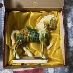 唐三彩　馬の置物 陶器製 インテリアのサムネイル