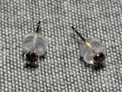 K18】アンティークデザイン ブラックダイヤモンド セカンドピアス