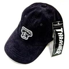 新品　THRASHER　キャップ　黒　スラッシャー　ブラック　帽子　コーデュロイのサムネイル