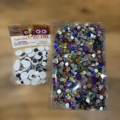 クラフトパーツセット　目玉、ラインストーン