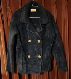 ネイビーダブルブレストニットジャケット