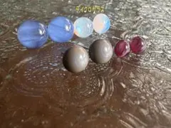 ガラスのピアスセット134サージカルステンレスシルバー