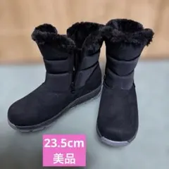 ブラックファーライニングショートブーツ　23.5cm