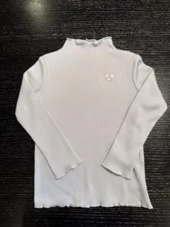 タルティーヌエショコラ　ブルーグレー 長袖カットソー ハート刺繍　100