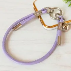 スマホストラップ レザー ストラップ ハンドストラップ ラベンダー