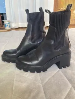 ZARA ブラック サイドゴアブーツ 38