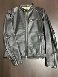 シングルライダース 本革 レザー ジャケット ブラック 黒 革ジャン