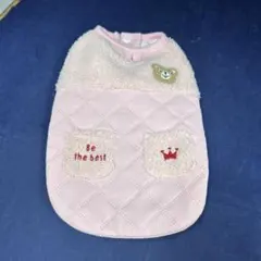 犬服 ピンク クマの刺繍付き