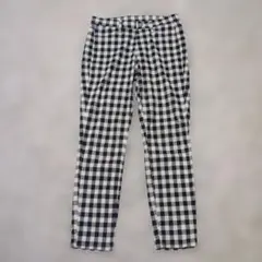 ユニクロ プリント クロップド レギンス パンツ ギンガム チェック スキニー