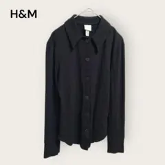 カーディガン　ニット　H&M　XSサイズ　ブラック　薄手