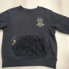 GU ジーユー ポケモン 裏起毛 トレーナー120 黒 ブラック ピカチュウ