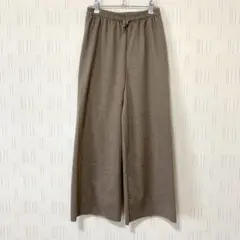 【一点物】ワイドパンツ ウエストゴム　ゆったり　ブラウン　大人カジュアル　美品