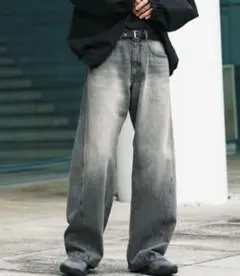WYM　VINTAGE WASHED CURVED DENIM