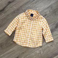 babyGap ベビーギャップ　ギンガムチェック 長袖　シャツ オレンジ 70
