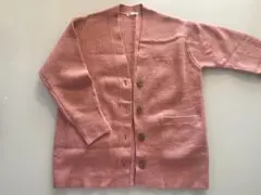 GU リブ編みカーディガン ピンク Sサイズ