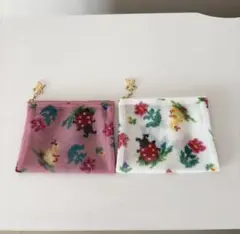 フェイラー　ハイジメッシュポーチ　ピンク＆ホワイト