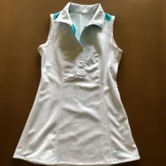 テニス用ワンピース ホワイト ターコイズのサムネイル