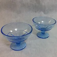 かき氷カップ　昭和レトロ　デザートグラス　一対(2個セット)