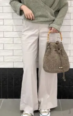 ベイフロー　リネンストレッチワイドパンツのサムネイル