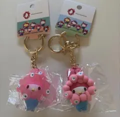 サンリオミャクミャク　立体なりきりキーホルダー　マイメロ　パステルとクリアセット