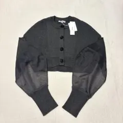 美品✨UN3D. シースルースリーブカーディガン 24AW 黒 M アンスリード