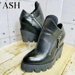(数回使用美品)ASH レザー バックル ハイカット スニーカー サイズ40 数回使用美品)ASH レザー バックル ハイカット スニーカー サイズ40