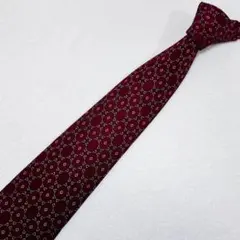 【セリーヌ】ボルドー 総柄 ネクタイ CELINE