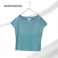 WORTHINGTON レディース　ニット　半袖　明るい水色　春夏　M