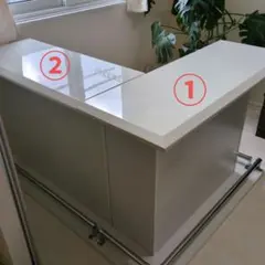 ホワイト L字型カウンターテーブル②のみ