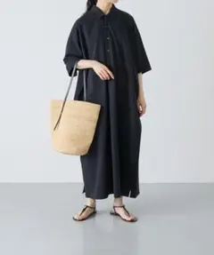 新品タグ付き かぐれ 2サイズ展開リネンレーヨンワイドワンピース