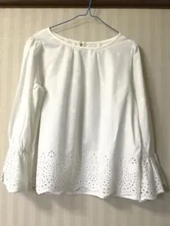 GWセール！【live in comfort】刺繍入り七分袖ブラウス　カットソー