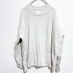 アイボリー リブ編み 長袖ニット【XXS】無地 シンプル レディース