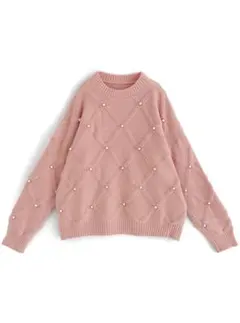 G.R.L. ピンク ダイヤモンド模様 ニット