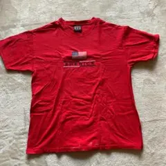 OVB アメリカ国旗刺繍 Tシャツ レッド Lサイズ