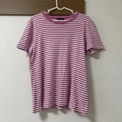 341 ランズエンド　landsend ピンクボーダー半袖Tシャツ　綿100のサムネイル
